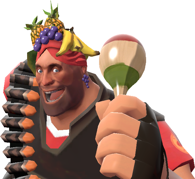 T F2 Demoman Fruit Hat Maraca PNG image