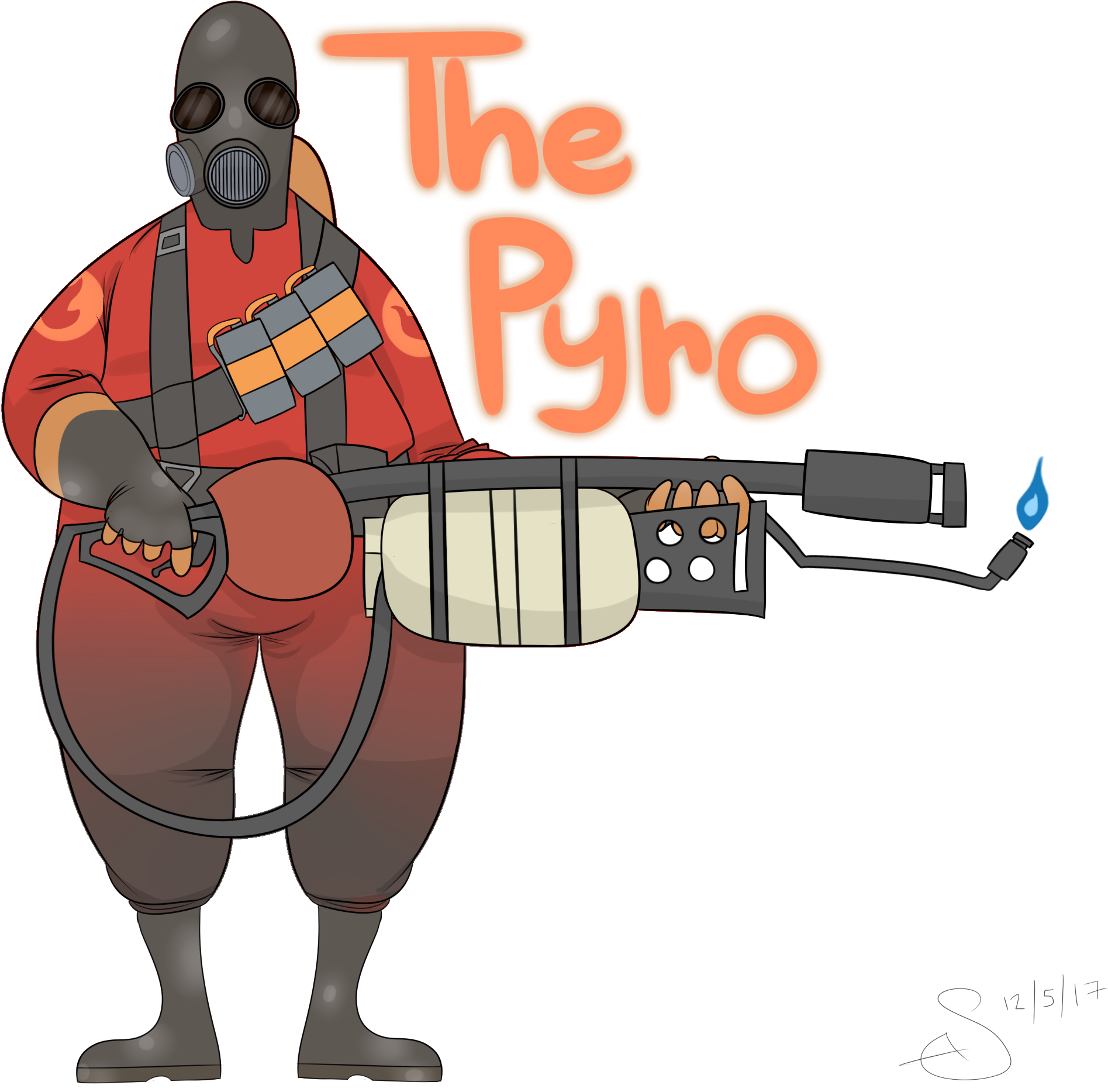 T F2 Pyro Character Artwork PNG image