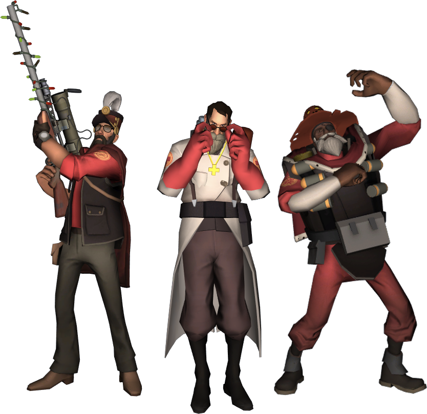 T F2 Team Red Classes Pose PNG image