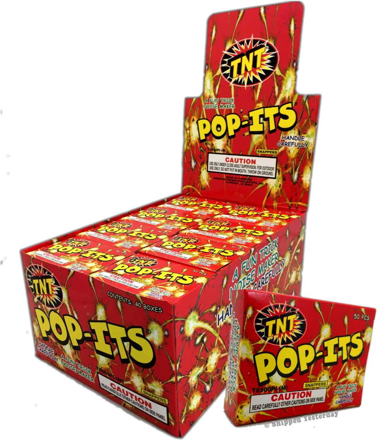 T N T Pop Its Noise Makers Display PNG image
