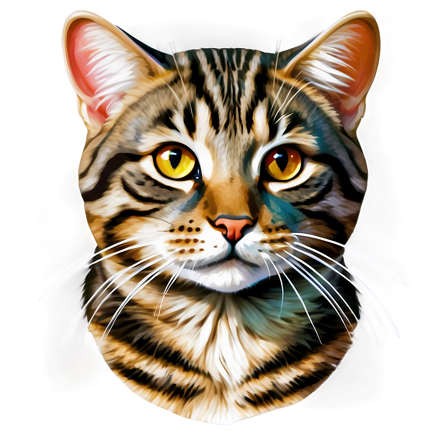 Tabby Cat Clipart Vector Png 06262024 PNG image