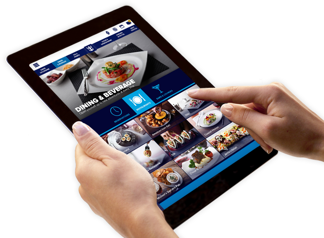 Tablet Digital Menu Selection PNG image