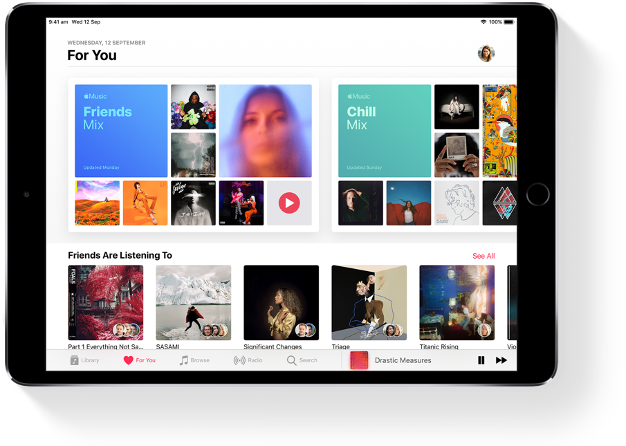 Tablet Music Streaming App Interface PNG image