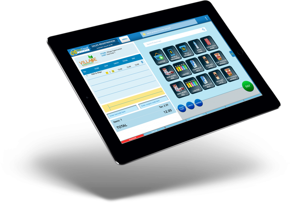 Tablet P O S System Display PNG image