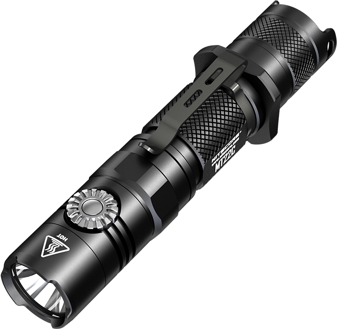 Tactical L E D Flashlight Black PNG image