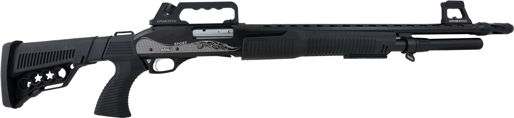 Tactical Pump Action Shotgun PNG image