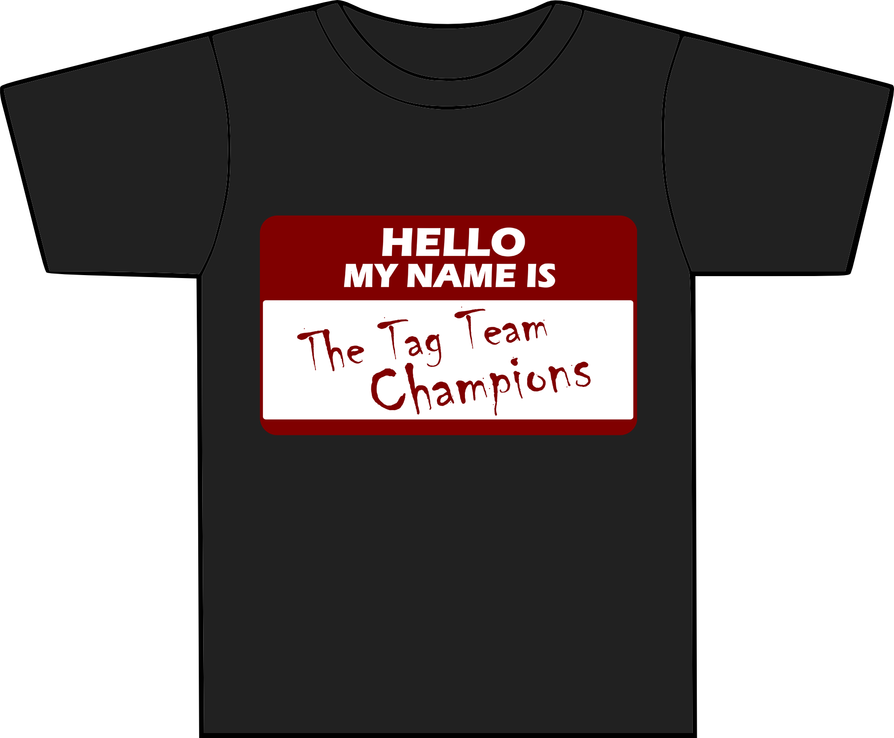 Tag Team Champions Name Tag Tshirt Design PNG image