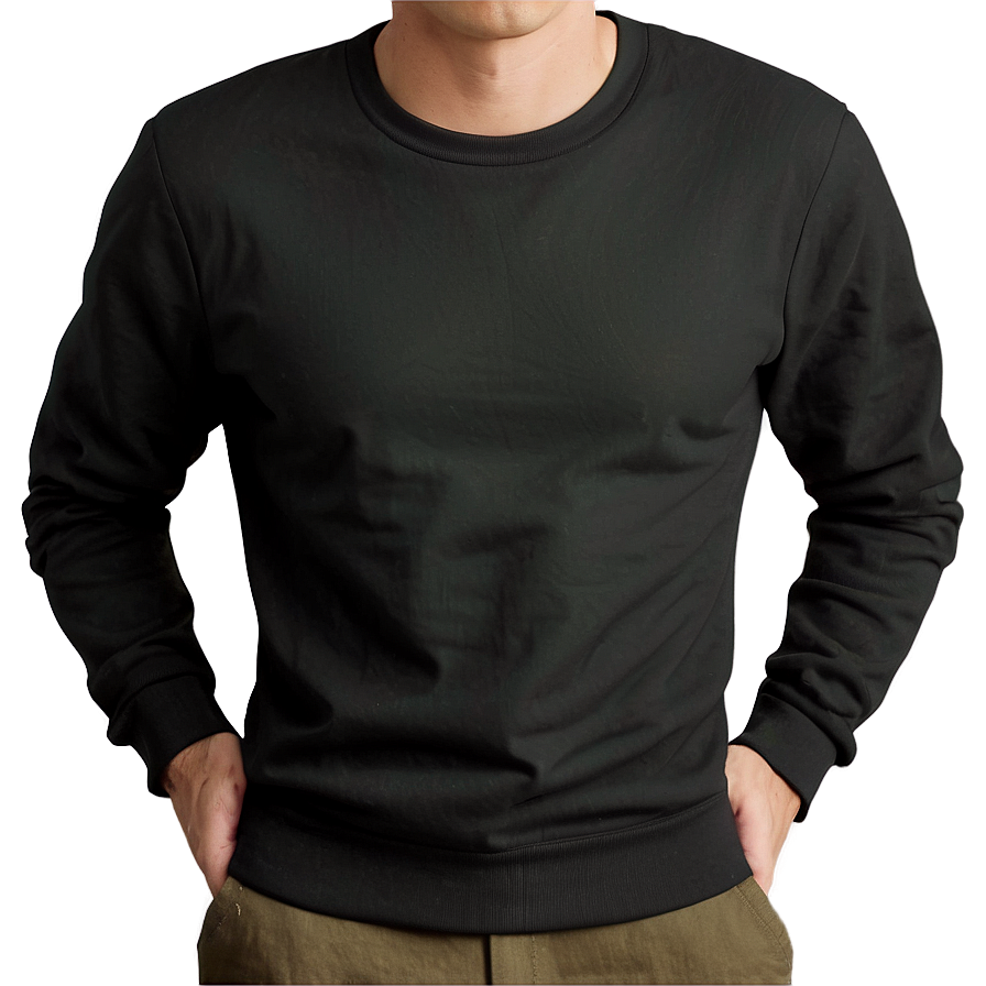 Tailored Fit Black Sweatshirt For Men Png Veh93 PNG image