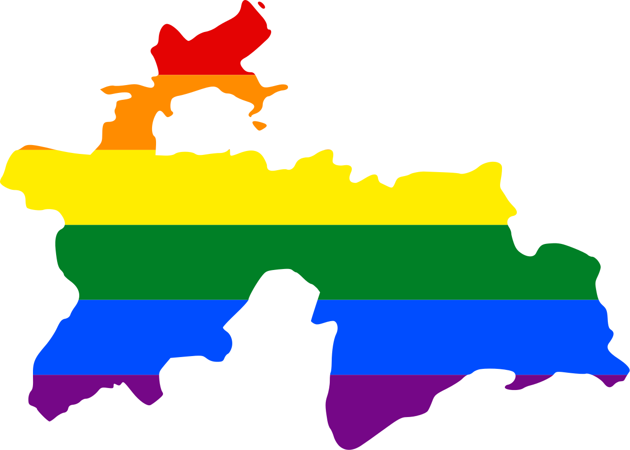Tajikistan Map Rainbow Colors PNG image
