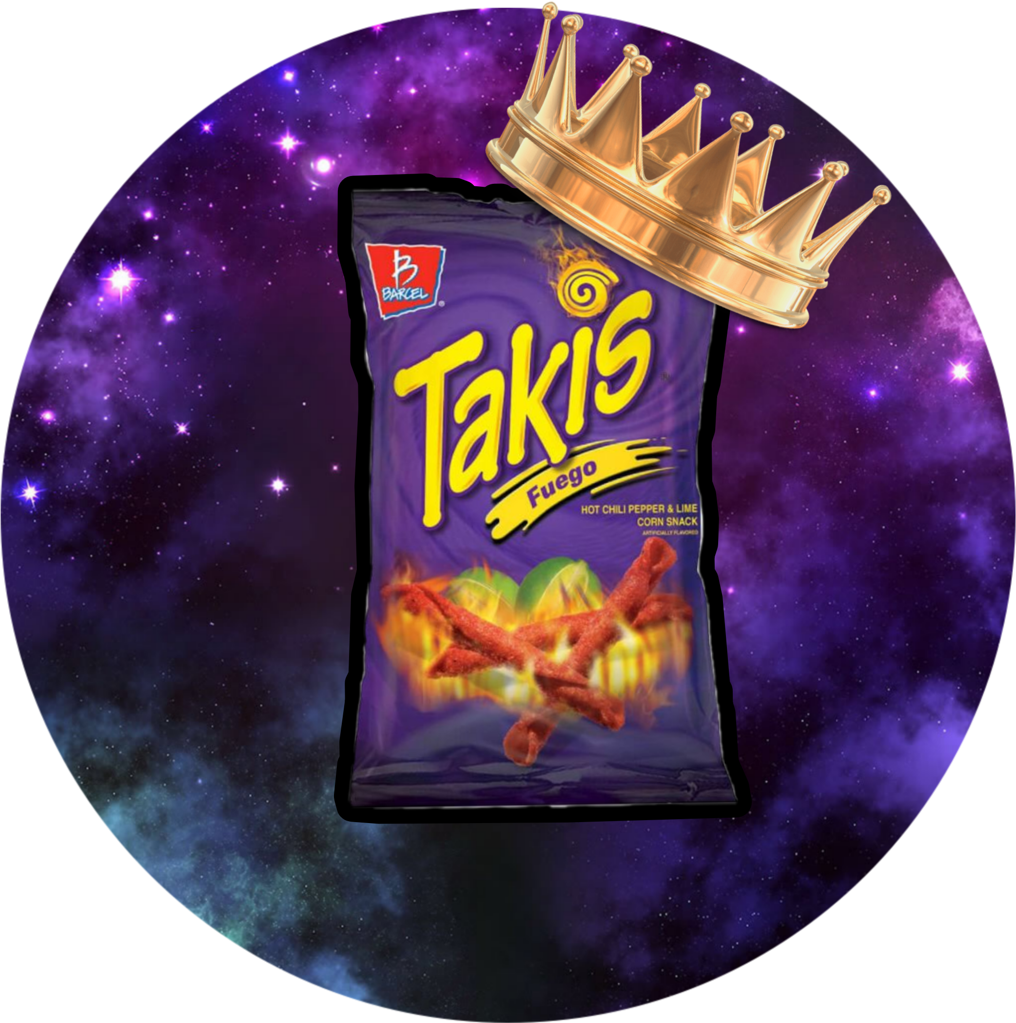 Takis Fuego Crowned Kingof Snacks PNG image