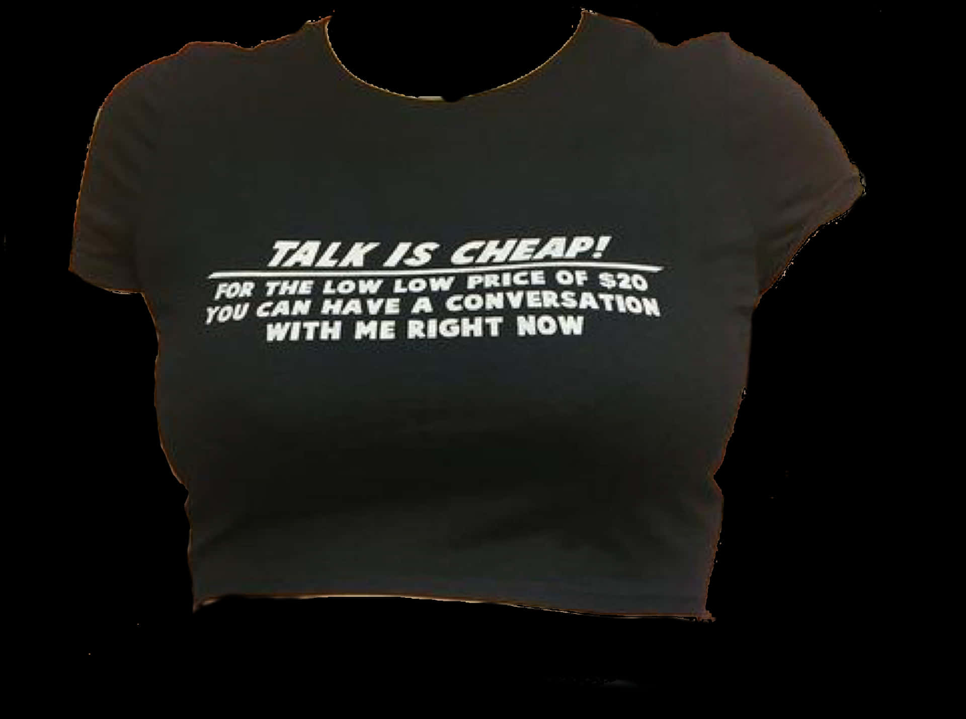 Talk Is Cheap Black Tshirt PNG image