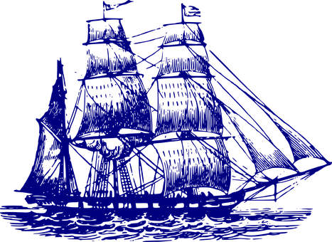 Tall_ Ship_ Silhouette_ Night_ Sea PNG image