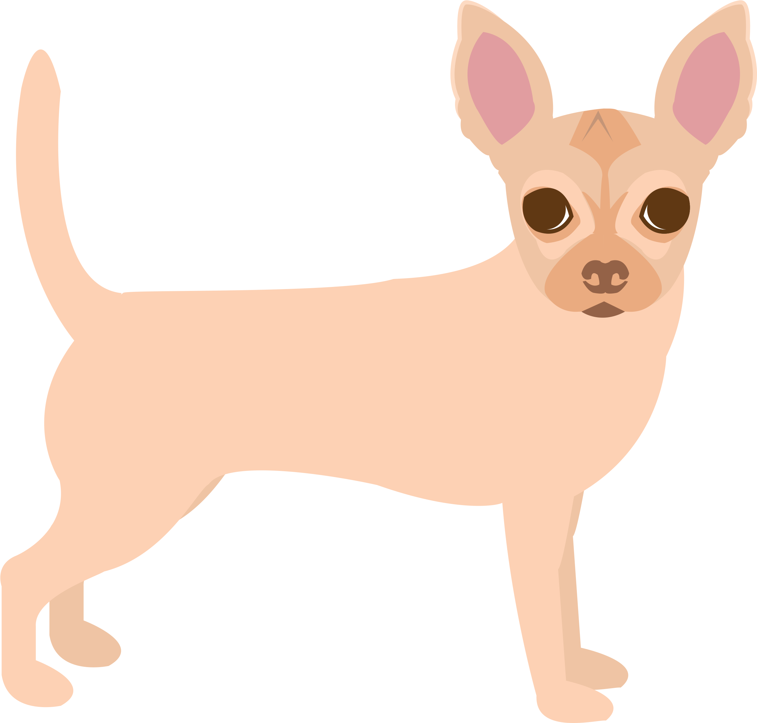 Tan Chihuahua Cartoon Illustration PNG image