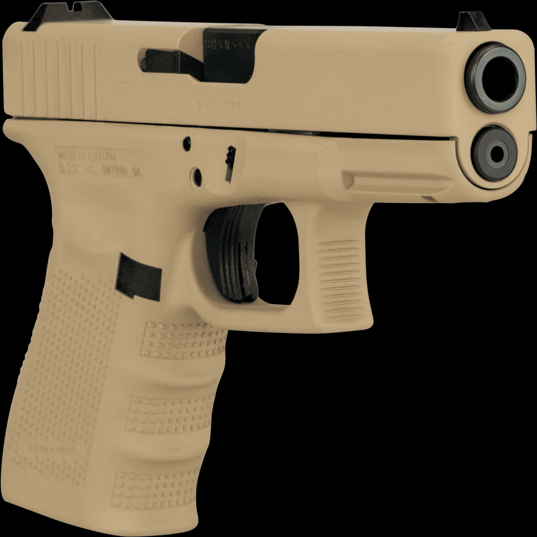 Tan Glock Pistol Firearm PNG image