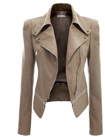 Tan Leather Blazer Jacket PNG image