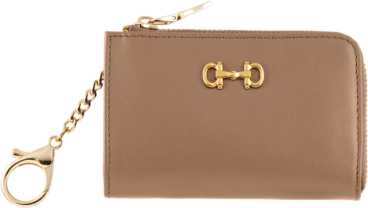 Tan Leather Keychain Wallet PNG image