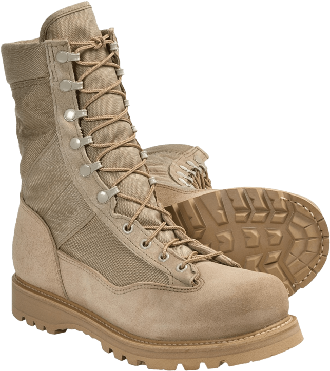 Tan Military Boots PNG image