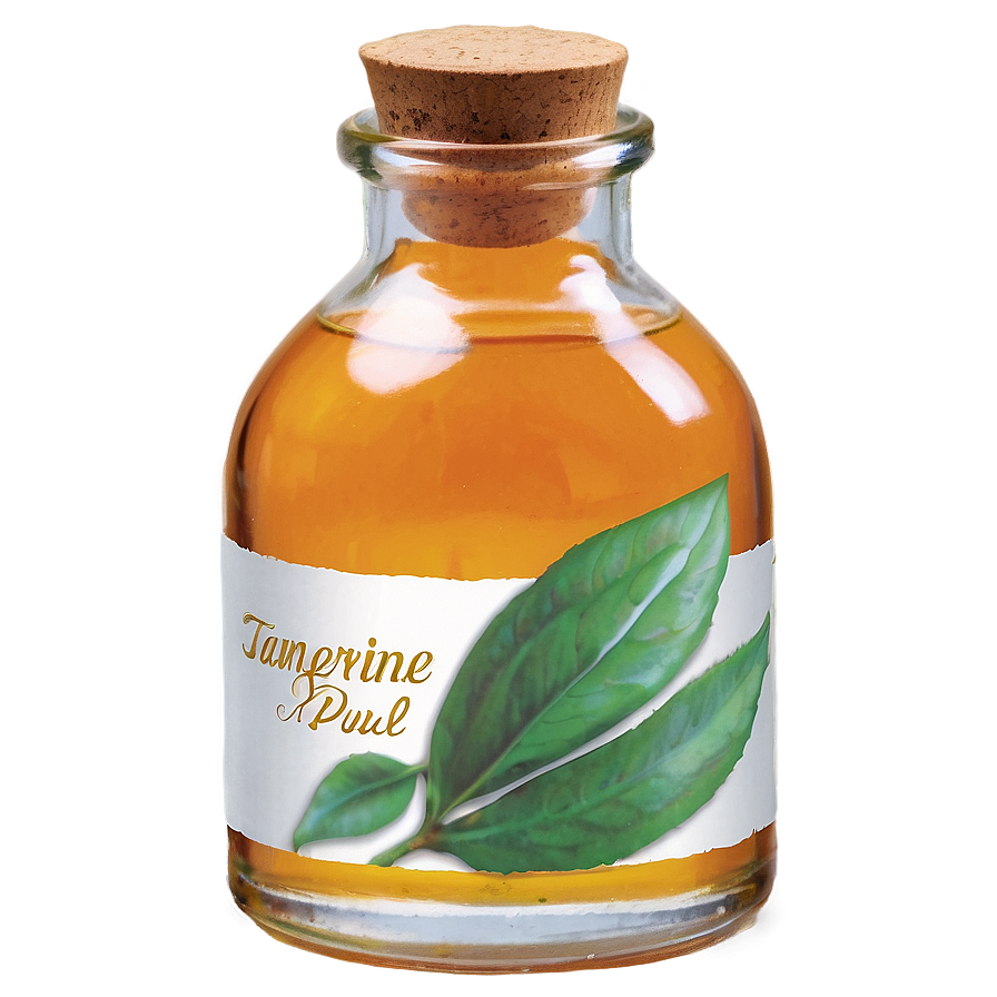 Tangerine Oil Bottle Png Skd PNG image