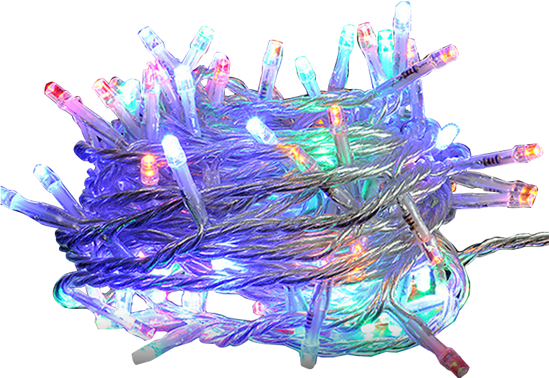 Tangled Christmas Lights Transparent Background PNG image