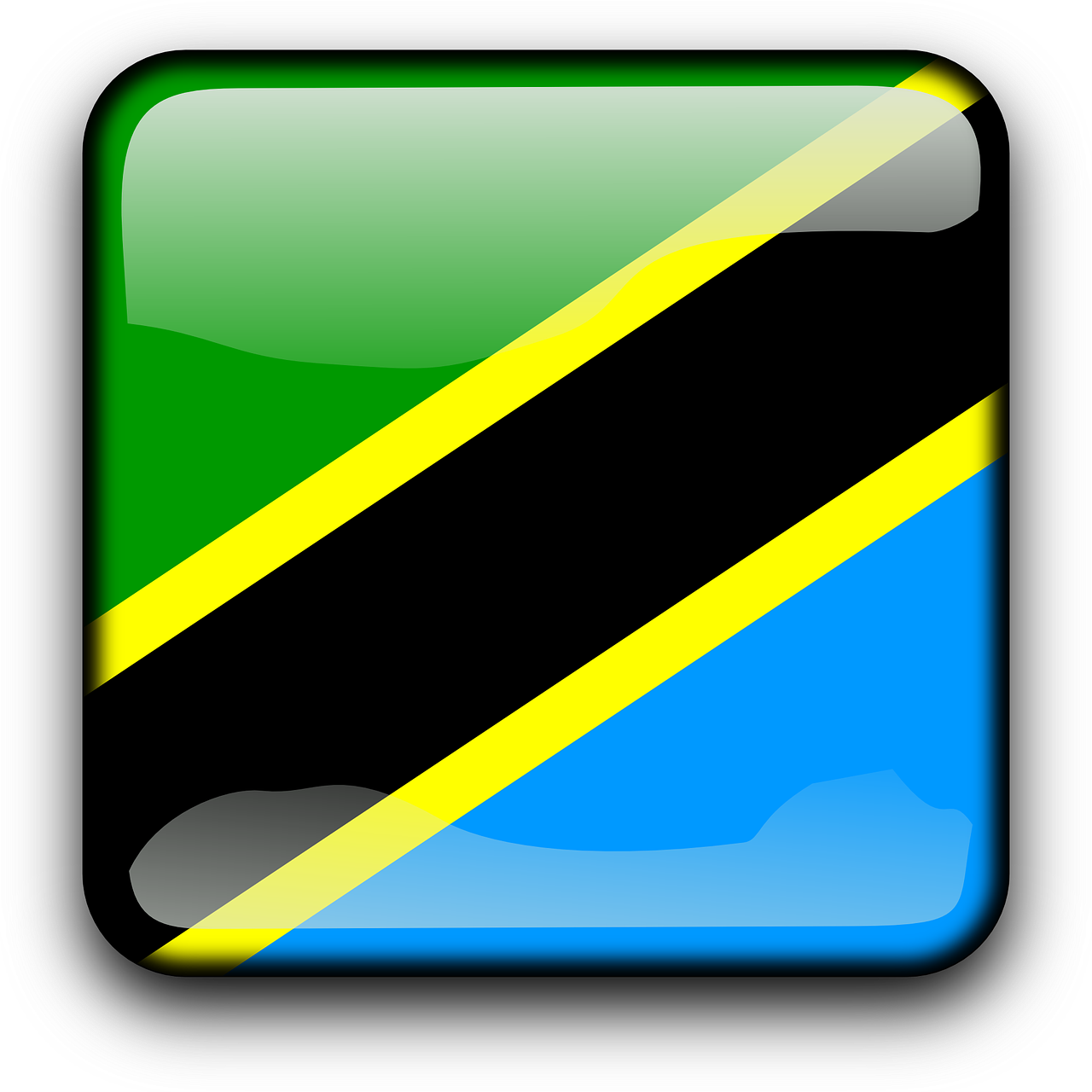 Tanzania Flag Button Design PNG image