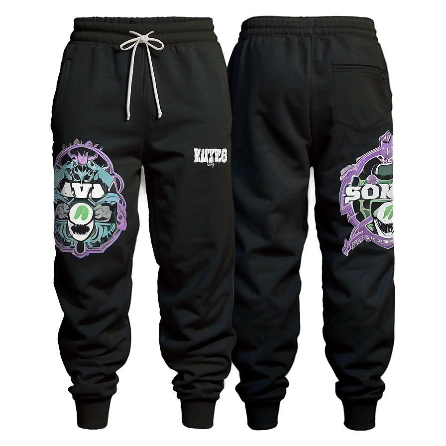 Tapered Black Sweatpants Png Nhg10 PNG image