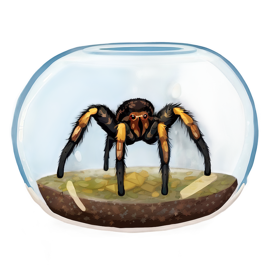 Tarantula In Glass Terrarium Png 06132024 PNG image