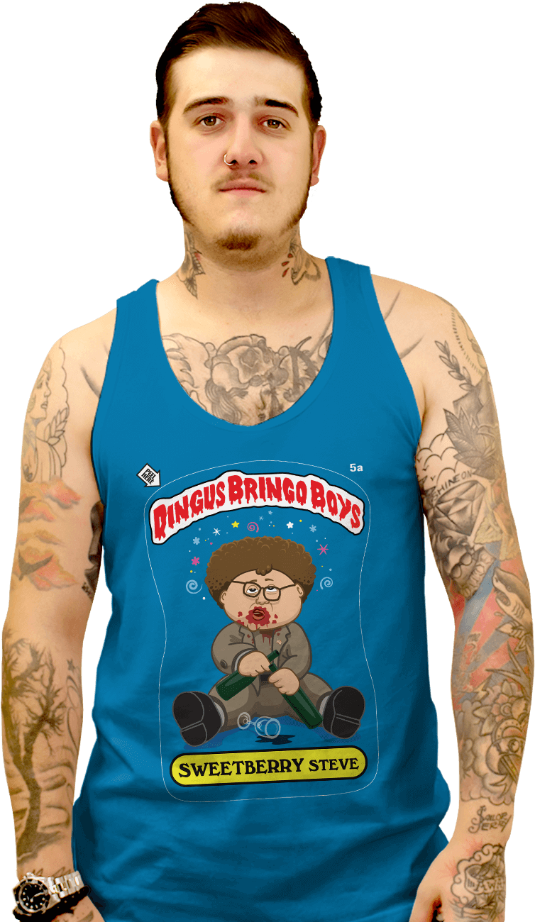 Tattooed Manin Graphic Tank Top PNG image