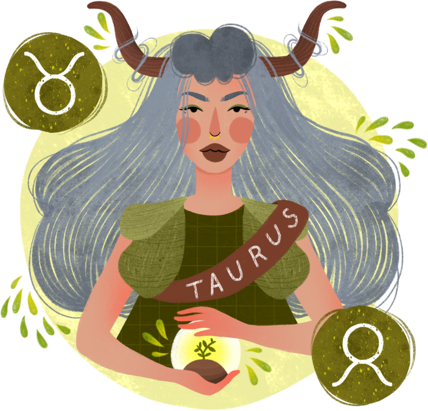 Taurus Zodiac Sign Illustration PNG image