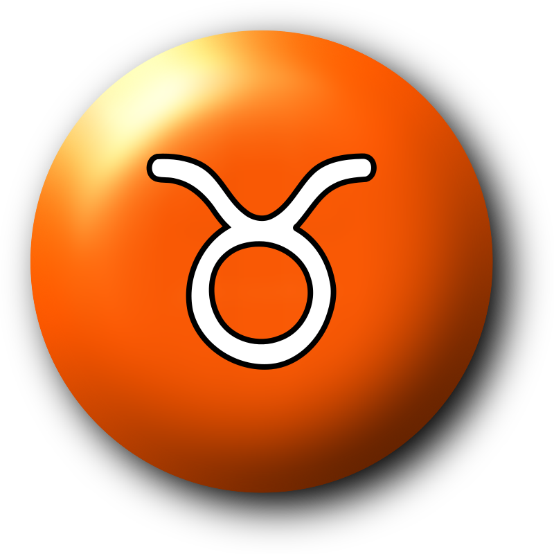 Taurus Zodiac Symbol Button PNG image