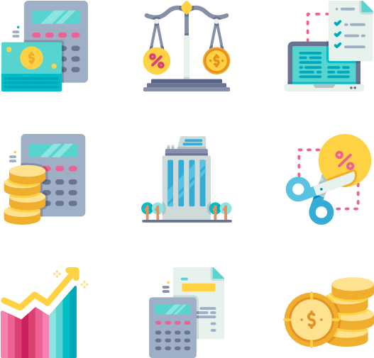 Tax Concepts Icons Set PNG image