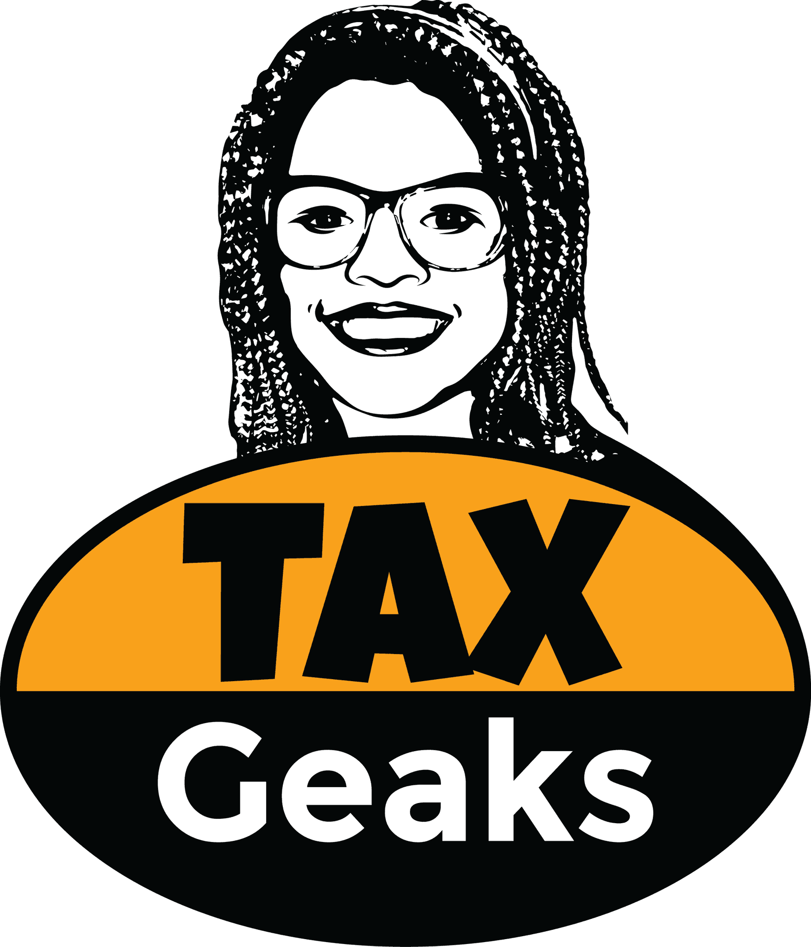 Tax Geeks Logowith Female Character PNG image