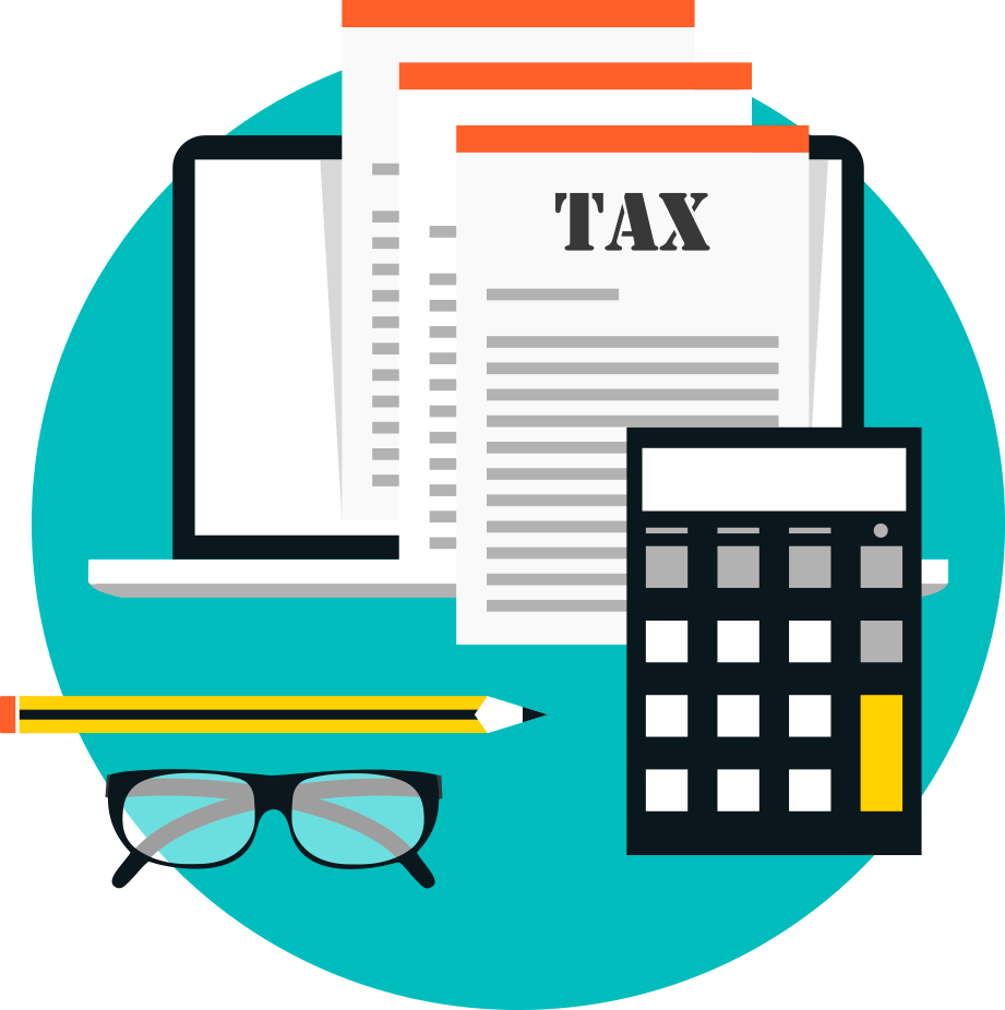 Tax Preparation Flat Design Illustration PNG image