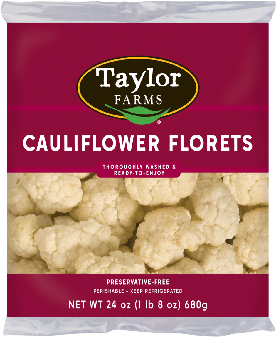 Taylor Farms Cauliflower Florets Package PNG image