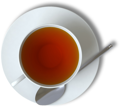 Tea Cup Top View With Spoon PNG image