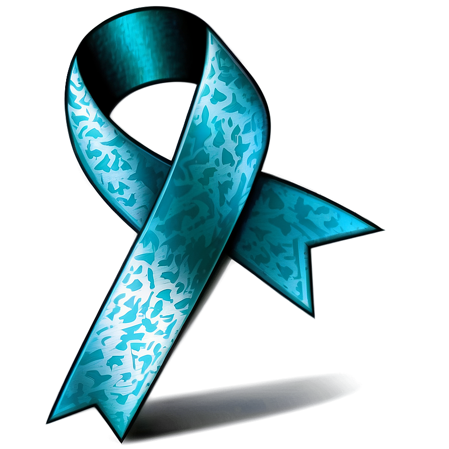 Teal Awareness Ribbon Art Png Wti PNG image