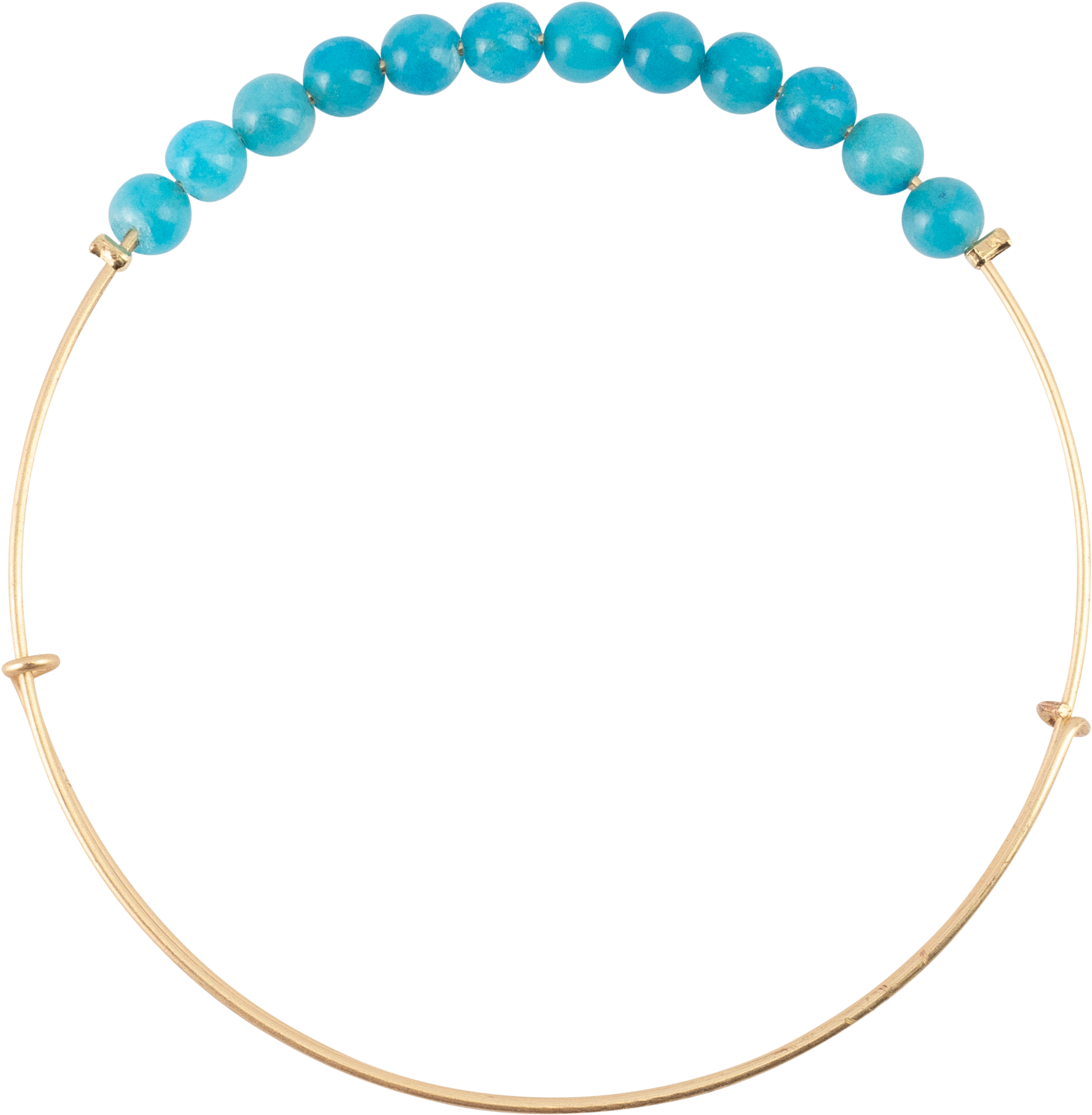 Teal Beaded Golden Bracelet PNG image