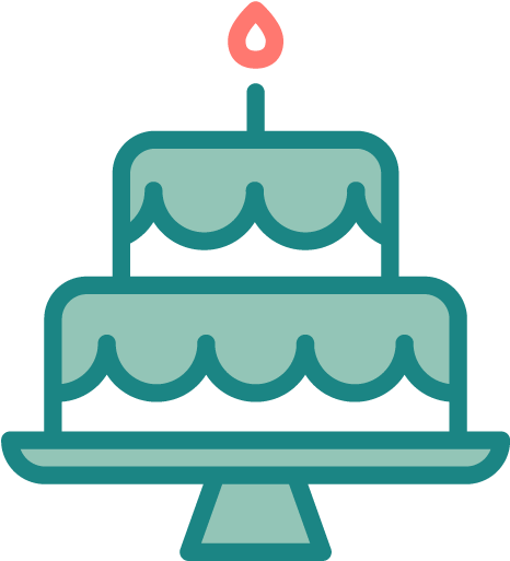 Teal Birthday Cake Icon PNG image