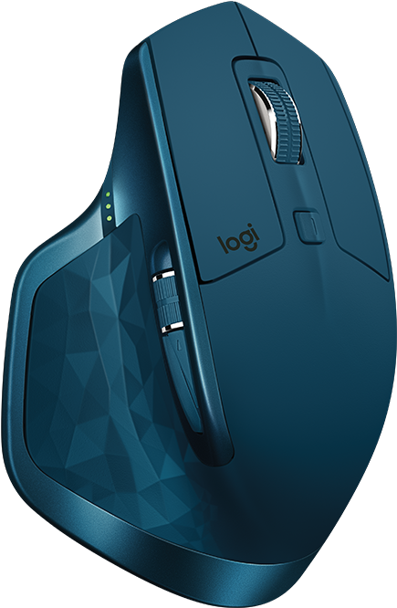 Teal Ergonomic Wireless Mouse PNG image
