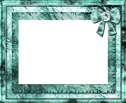 Teal Framewith Bow Decoration PNG image