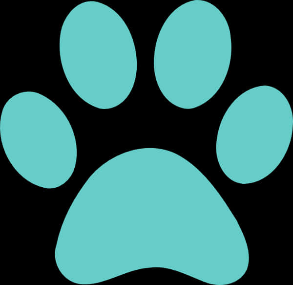 Teal Paw Print Graphic PNG image