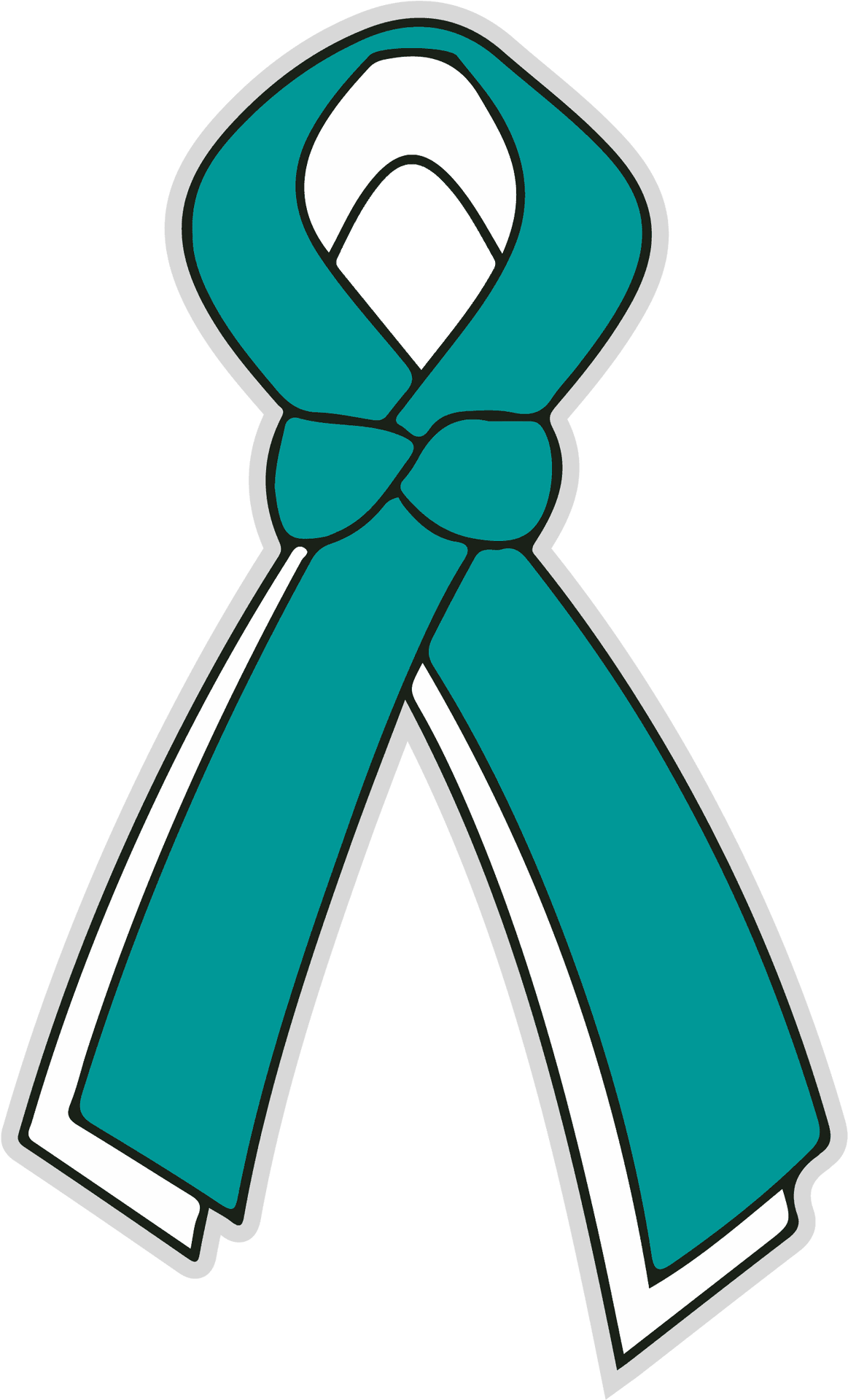 Teal Ribbon Awareness Campaign PNG image