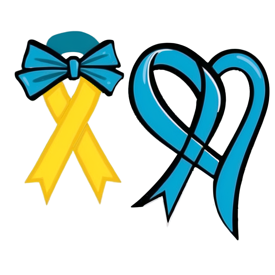 Teal Ribbon For Anxiety Awareness Png Nup PNG image