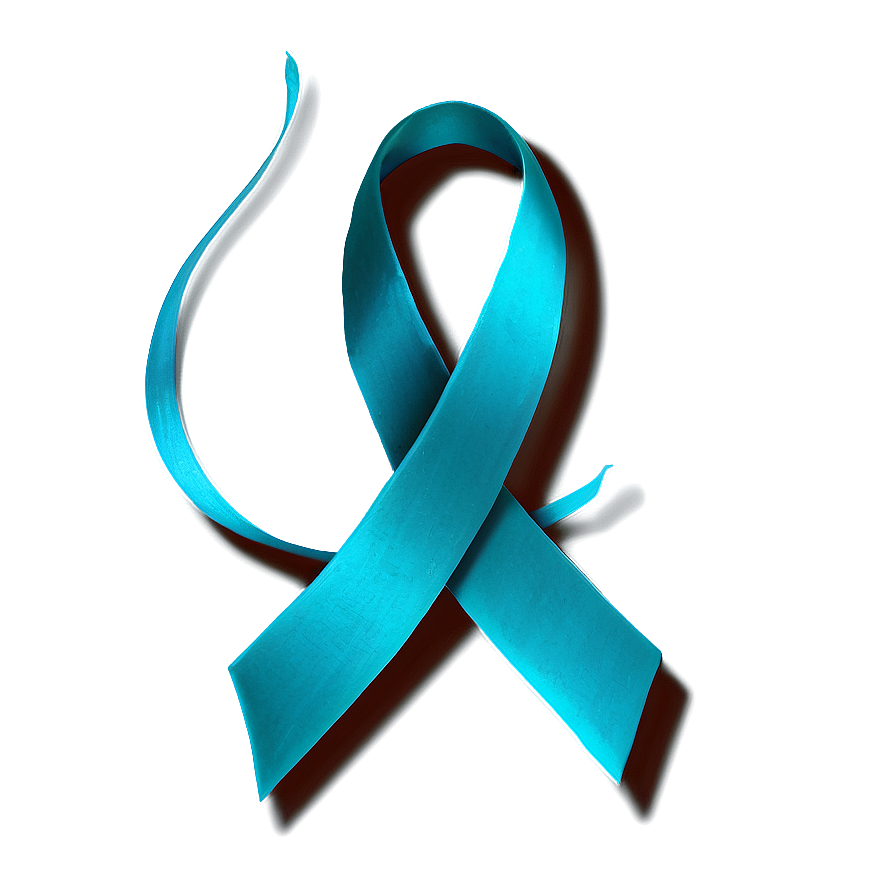 Teal Ribbon For Anxiety Awareness Png Ywu PNG image