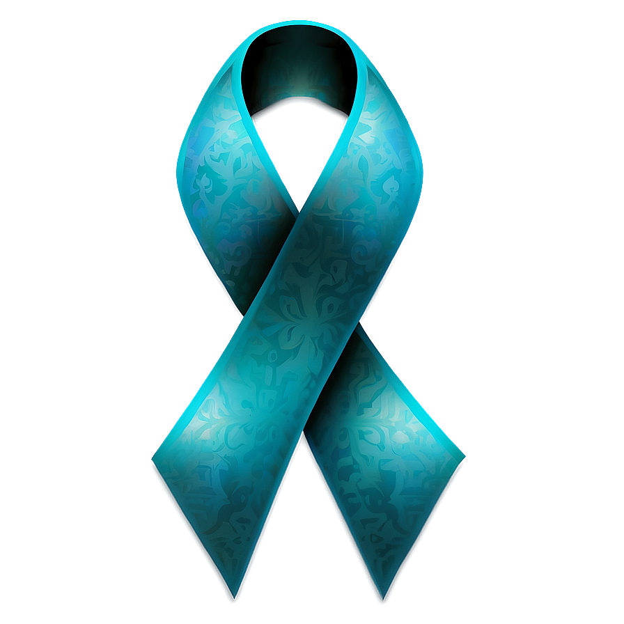 Teal Ribbon For Ovarian Cancer Support Png Yup PNG image