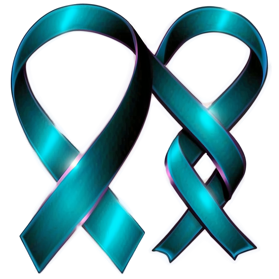 Teal Ribbon For Pcos Awareness Png Dui PNG image