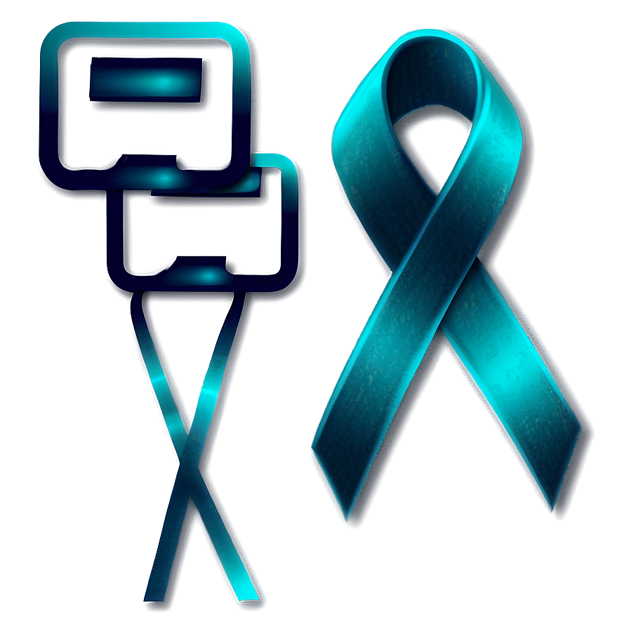 Teal Ribbon For Sexual Assault Awareness Png 14 PNG image