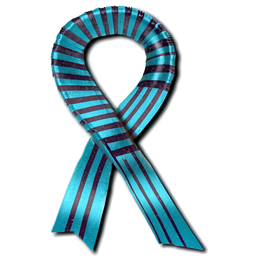 Teal Ribbon With Stripes Png Bcg2 PNG image