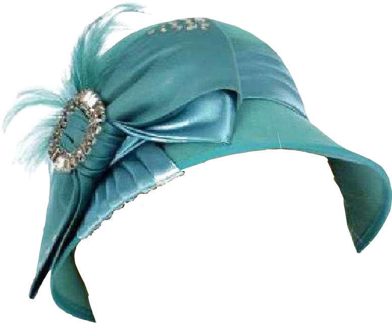 Teal Vintage Hatwith Featherand Jewel PNG image