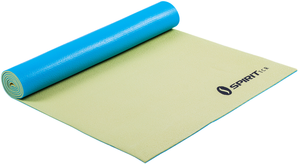 Teal Yoga Mat Rolled Halfway PNG image