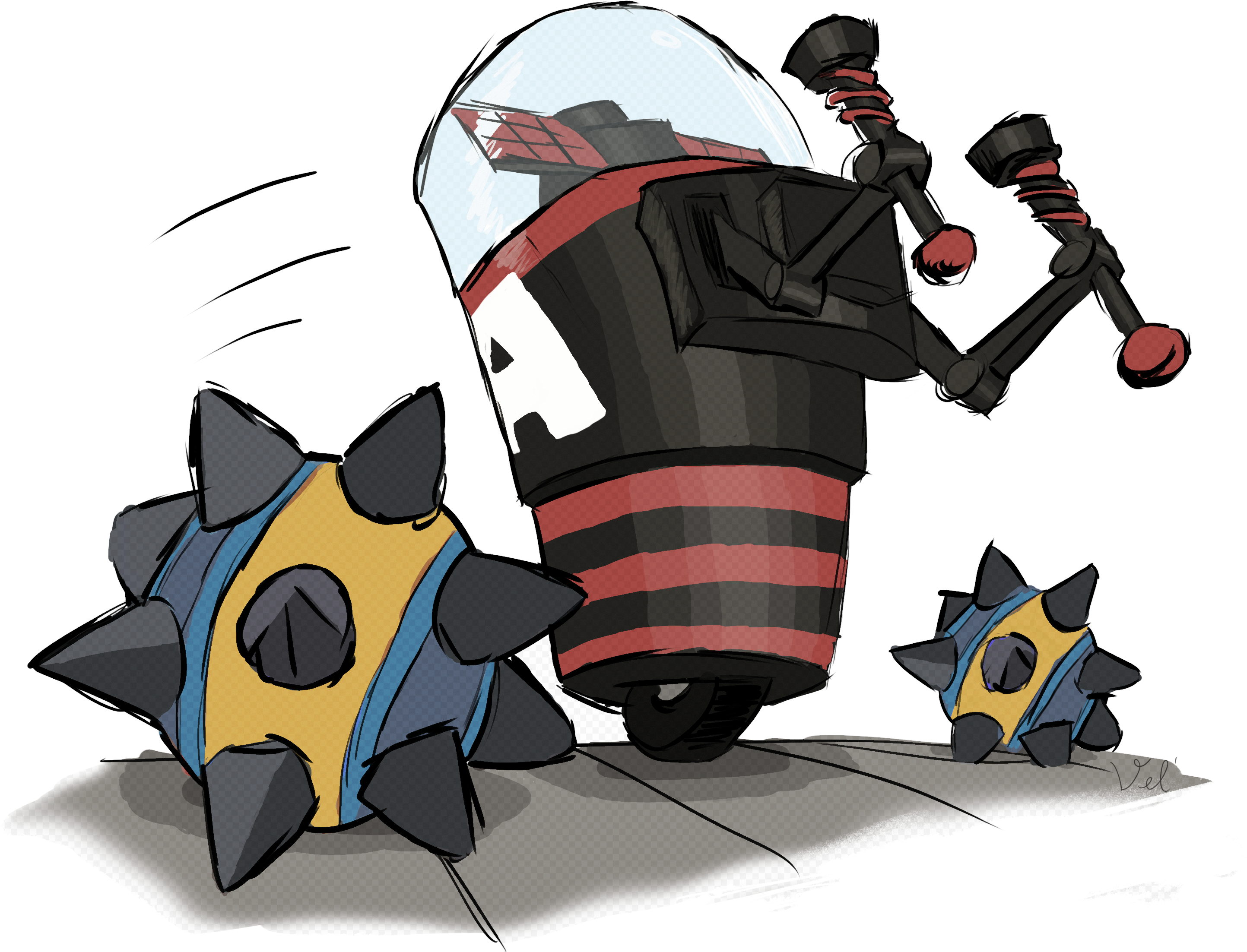 Team Fortress2 Sentry Busterand Spiky Balls PNG image